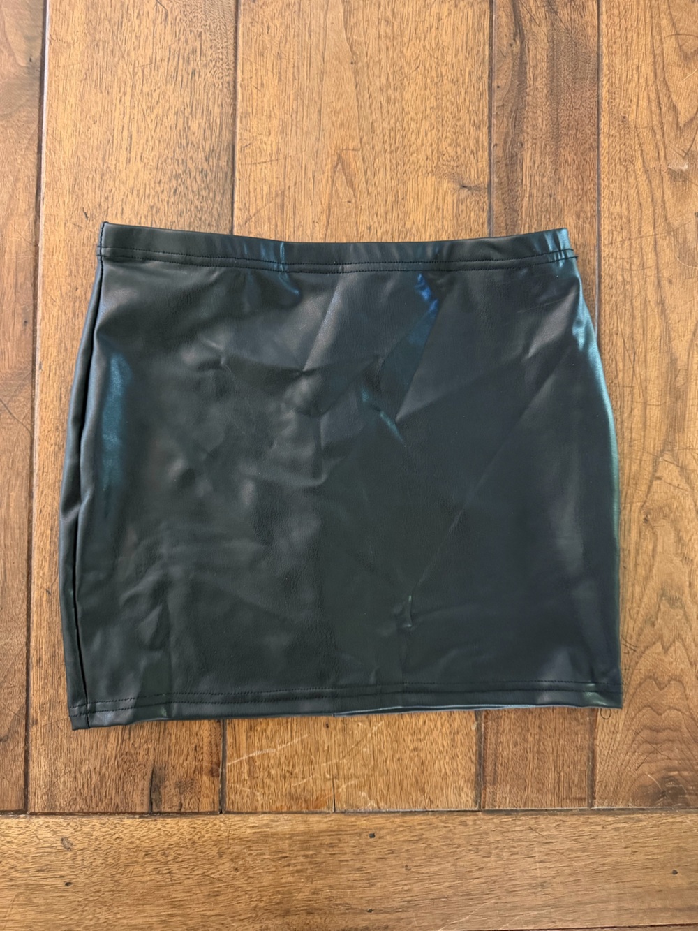 Classic Black Faux Leather Mini Skirt